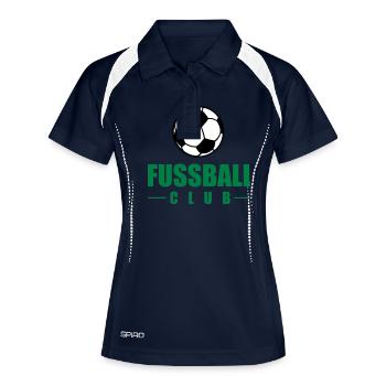 fussball club - Frauen Polo atmungsaktiv - Navy/Weiß - Vorne