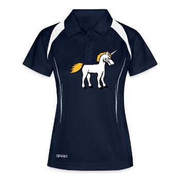 Licorne Mal En colère Attaque Groyer des dents Aigre - Polo respirant Femme - marine/blanc - Devant
