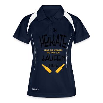 Junggesellen Abschied - Frauen Polo atmungsaktiv - Navy/Weiß - Vorne