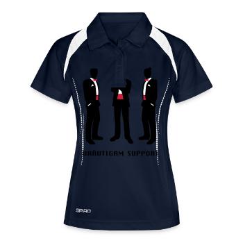 Bräutigam-support - Frauen Polo atmungsaktiv - Navy/Weiß - Vorne