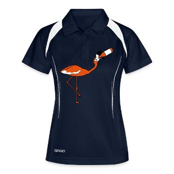 trinken saufen bier flasche durst alkohol party fe - Frauen Polo atmungsaktiv - Navy/Weiß - Vorne
