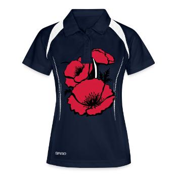 Poppy Flower - Women's Polo breathable - navy/white - Front