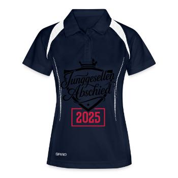 Junggesellenabschied 2025 Jga - Frauen Polo atmungsaktiv - Navy/Weiß - Vorne