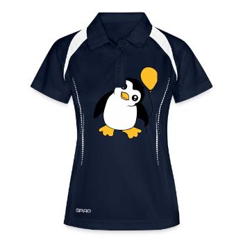 Cute balloon penguin, cute kids motif - Women's Polo breathable - navy/white - Front