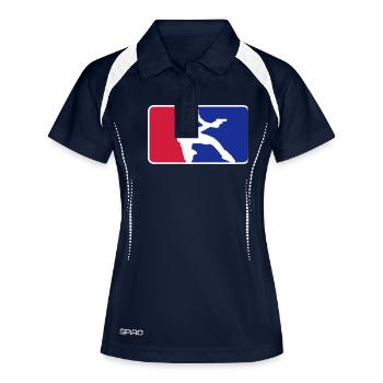 IPSC Logo - Frauen Polo atmungsaktiv - Navy/Weiß - Vorne