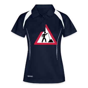 Bau: In der Ruhe liegt die Kraft - Frauen Polo atmungsaktiv - Navy/Weiß - Vorne