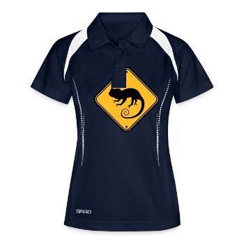 shield note caution warning caution danger con - Women's Polo breathable - navy/white - Front