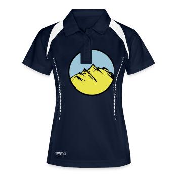 Montagnes Montagnes - Polo respirant Femme - marine/blanc - Devant