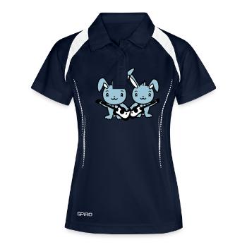 Hasen Kaninchen Ostern Band Süß Zwei Freunde Team - Frauen Polo atmungsaktiv - Navy/Weiß - Vorne