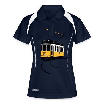 Electrico de Lisboa - Frauen Polo atmungsaktiv - Navy/Weiß - Vorne