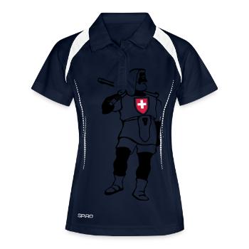 tellneu - Frauen Polo atmungsaktiv - Navy/Weiß - Vorne