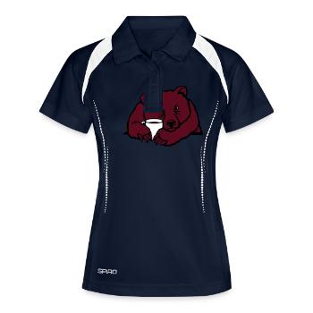 Morgenmuffel ours - Polo respirant Femme - marine/blanc - Devant