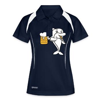 booze célébrer buter la bière boire de - Polo respirant Femme - marine/blanc - Devant