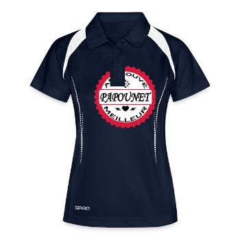Approuvé meilleur PAPOUNET - Polo respirant Femme - marine/blanc - Devant