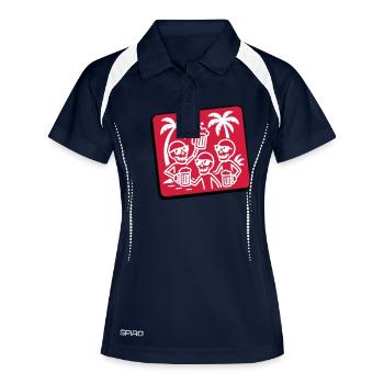 Urlaub Party Skelett Bier Team - Frauen Polo atmungsaktiv - Navy/Weiß - Vorne