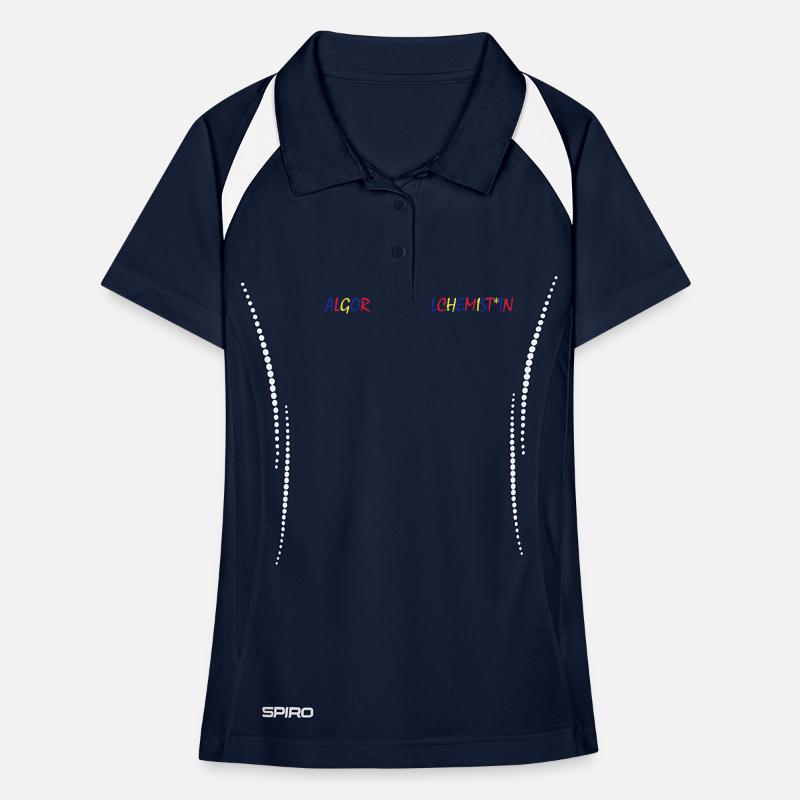 Algorithm Alchemist – Colorful Typography Women's Polo breathable