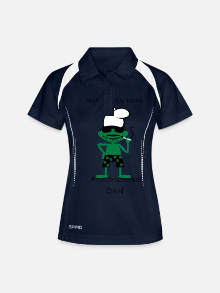 Grenouille cuisson - Polo respirant Femme - marine/blanc