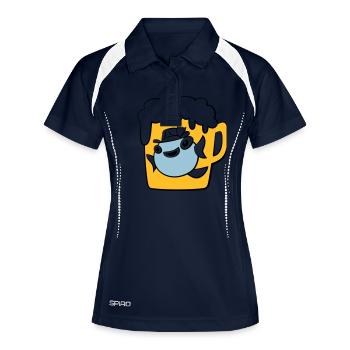 Fisch - Frauen Polo atmungsaktiv - Navy/Weiß - Vorne