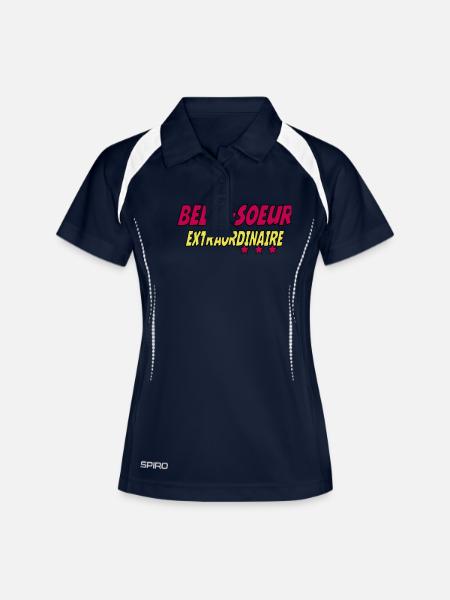 AUSSERGEWÖHNLICHE Schwägerin - Frauen Polo atmungsaktiv - Navy/Weiß