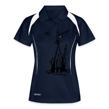 Rauhaar Hund - Frauen Polo atmungsaktiv - Navy/Weiß - Vorne