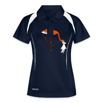cool hunger fish eat delicious mouth on food tr - Women's Polo breathable - navy/white - Front
