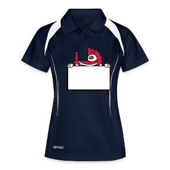 Signe montrer monstre fou - Polo respirant Femme - marine/blanc - Devant