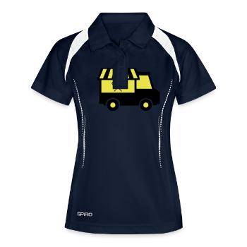 food truck - Frauen Polo atmungsaktiv - Navy/Weiß - Vorne