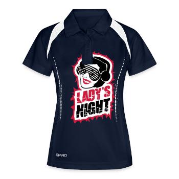 Ladies Night Fun Retro DJ Woman Face Girls Evening - Women's Polo breathable - navy/white - Front