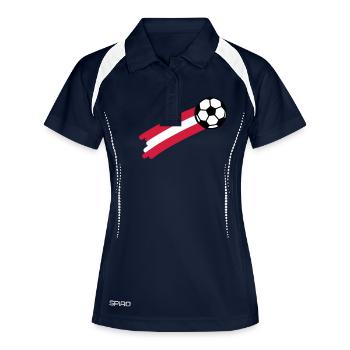austria flag - Frauen Polo atmungsaktiv - Navy/Weiß - Vorne