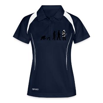 evolution_feuerwehrmann_012015_a_2c - Frauen Polo atmungsaktiv - Navy/Weiß - Vorne