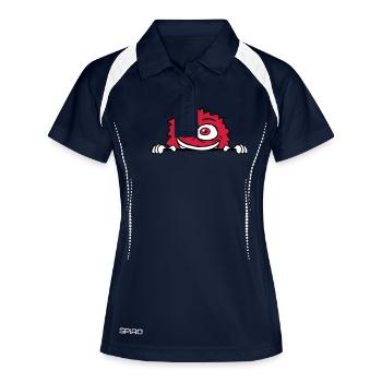 Dépression nerveuse monstre bouclier fou - Polo respirant Femme - marine/blanc - Devant