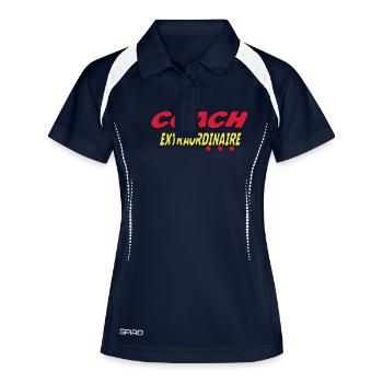 COACH EXTRAORDINAIRE - Polo respirant Femme - marine/blanc - Devant