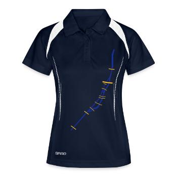 isar_girl_black - Frauen Polo atmungsaktiv - Navy/Weiß - Vorne