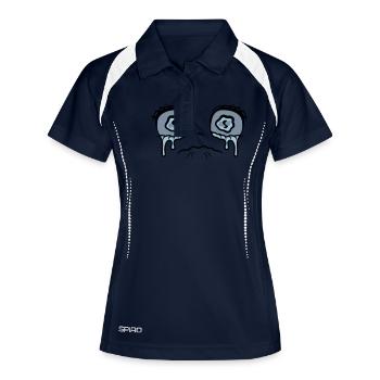 Sad crying girl face - Women's Polo breathable - navy/white - Front