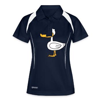 Duck - Polo respirant Femme - marine/blanc - Devant