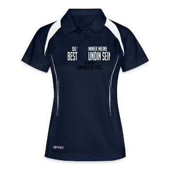 Beste Freundin, du weißt einfach zu viel - Frauen Polo atmungsaktiv - Navy/Weiß - Vorne