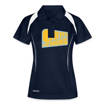 crypto is for virgins - Frauen Polo atmungsaktiv - Navy/Weiß - Vorne