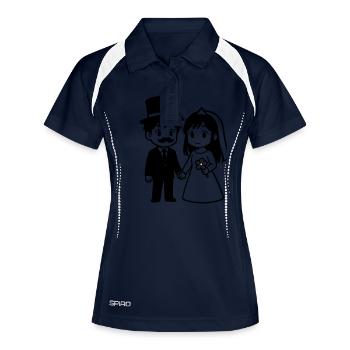 Bride and groom Couple Anime - Women's Polo breathable - navy/white - Front