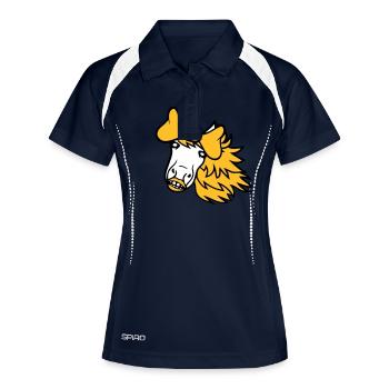 cheval mignon poney fille femelle fille cheval fille - Polo respirant Femme - marine/blanc - Devant