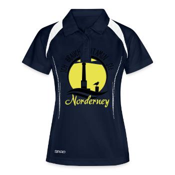Vitamin See Norderney Leuchtturm - Frauen Polo atmungsaktiv - Navy/Weiß - Vorne