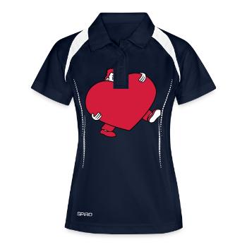 heart love in love gift large huge carry s - Women's Polo breathable - navy/white - Front