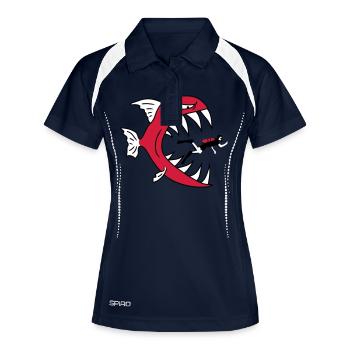 Monster Fish Eats Diver - Polo respirant Femme - marine/blanc - Devant