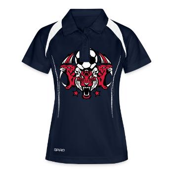 foot tigre sport logo tiger soccer ballo - Polo respirant Femme - marine/blanc - Devant