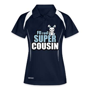 futur super cousin - Polo respirant Femme - marine/blanc - Devant