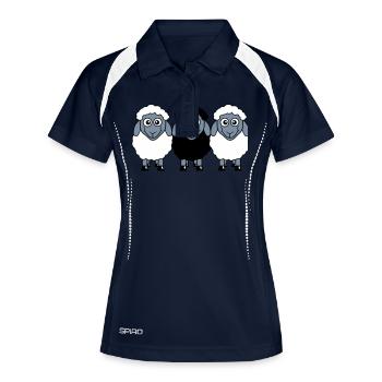 viele mehrere frauen dreier paar liebe verliebt te - Frauen Polo atmungsaktiv - Navy/Weiß - Vorne