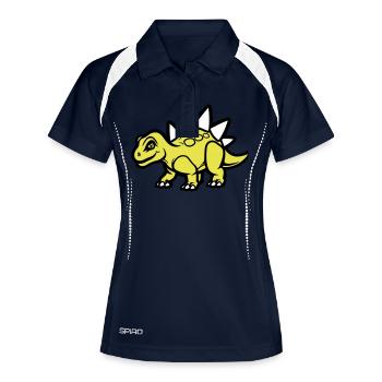Stegosaurus Comic - Frauen Polo atmungsaktiv - Navy/Weiß - Vorne