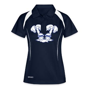 2 Ducks Small Cute Birds Sunglasses Funny Palm Trees - Women's Polo breathable - navy/white - Front