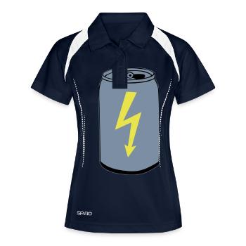Energy Drink Dose - Frauen Polo atmungsaktiv - Navy/Weiß - Vorne