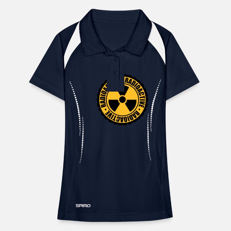 stamp danger caution caution caution atomic bomb Women's Polo breathable