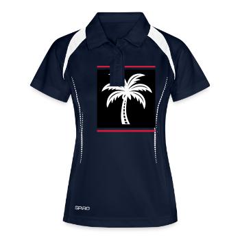 Palme Symbol - Frauen Polo atmungsaktiv - Navy/Weiß - Vorne
